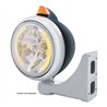 UP32642-Black Guide 682-C Headlight H4 With 34 Amber LED & Original Style LED Signal-Amber Lens