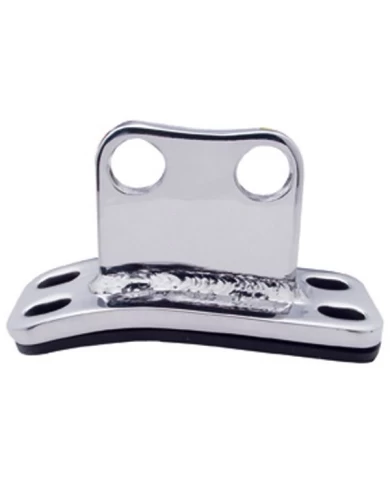 (SHELL) STAINLESS STEEL PETERBILT LOWER CAB EXHAUST BRACKET W/ RUBBER GASKET (SHELL) STAINLESS STEEL PETERBILT LOWER CAB EXHAUST BRACKET W/ RUBBER GASKET