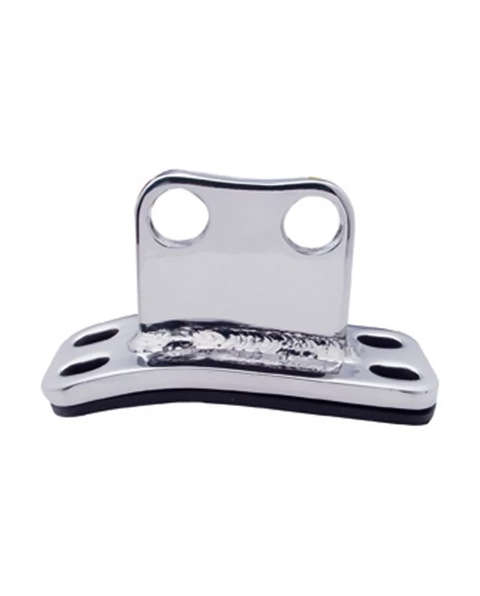 (SHELL) STAINLESS STEEL PETERBILT LOWER CAB EXHAUST BRACKET W/ RUBBER GASKET (SHELL) STAINLESS STEEL PETERBILT LOWER CAB EXHAUST BRACKET W/ RUBBER GASKET