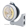 UP32643-Black Guide 682-C Headlight H4 With 34 Amber LED & Original Style LED Signal-Clear Lens