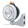 UP32644-Black Guide 682-C Headlight H4 With White LED & Original Style LED Signal - Amber Lens