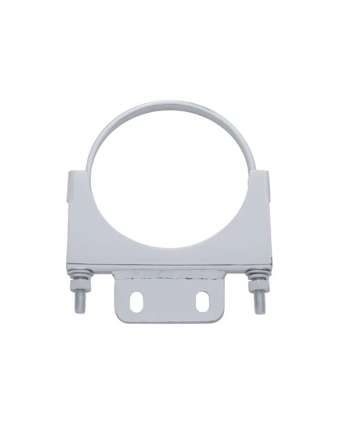 (BULK) STAINLESS STEEL 6" PETERBILT CAB EXHAUST CLAMP W/ 1 1/2" x 3 3/8" PLATE (BULK) STAINLESS STEEL 6" PETERBILT CAB EXHAUST CLAMP W/ 1 1/2" x 3 3/8" PLATE