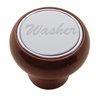 UP23379-"Washer" Wood Deluxe Dash Knob - Stainless Plaque