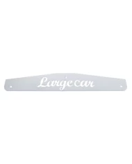 (BULK) STAINLESS STEEL 4"L x 24"W SCRIPTED BOTTOM MUD FLAP PLATE W/ BOLT THRU - LARGECAR (BULK) STAINLESS STEEL 4"L x 24"W SCRIPTED BOTTOM MUD FLAP PLATE W/ BOLT THRU - LARGECAR