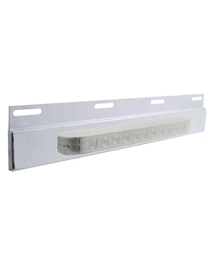 (BULK) STAINLESS STEEL TOP PLATE W/ 11 AMBER LED 17" LIGHT BAR - CLAER LENS (BULK) STAINLESS STEEL TOP PLATE W/ 11 AMBER LED 17" LIGHT BAR - CLAER LENS