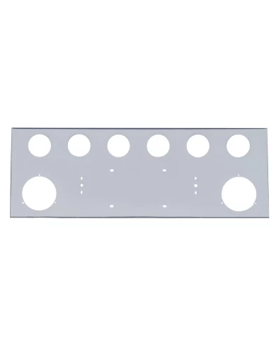 (BULK) STAINLESS STEEL REAR CENTER LIGHT PANEL W/ TWO 4" & SIX 2 1/2" LIGHT CUTOUT