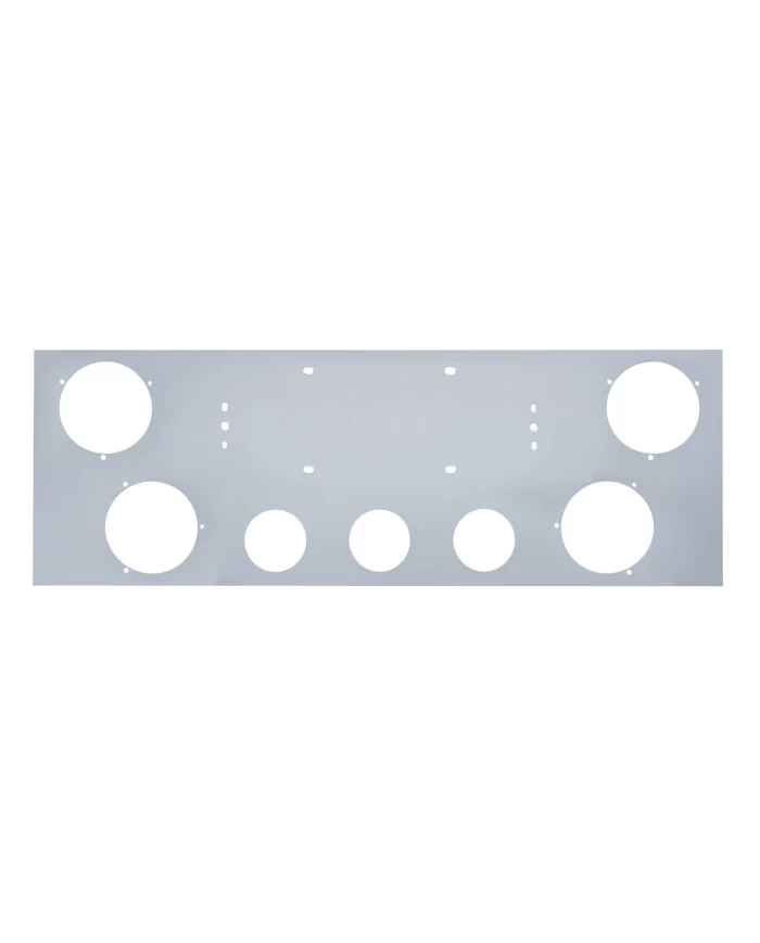(BULK) STAINLESS STEEL REAR CENTER LIGHT PANEL W/ FOUR 4" LIGHT CUTOUTS & THREE 2 1/2" LIGHT CUTOUTS