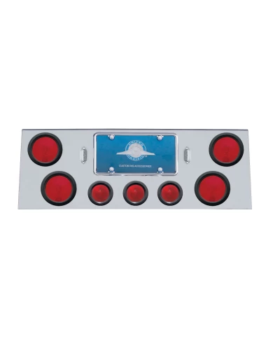 (BULK) STAINLESS STEEL REAR CENTER LT PANEL W/ 4" & 2 1/2" LED LIGHTS (BULK) STAINLESS STEEL REAR CENTER LT PANEL W/ 4" & 2 1/2" LED LIGHTS