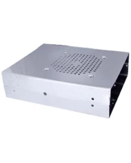 (SKPK) STAINLESS STEEL C.B. CASE W/ FRONT MIC. OUTPUT & SPEAKER HOLE - COBRA 25, UNIDEN 66/68