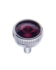 (2/CARD) CHROME 5mm C.B. MOUNTING BOLT W/ DIAM0ND - PURPLE (2/CARD) CHROME 5mm C.B. MOUNTING BOLT W/ DIAM0ND - PURPLE