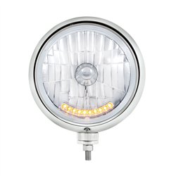 UP32655-Black Guide 682-C Style Headlight H4 Bulb With 10 Amber LED