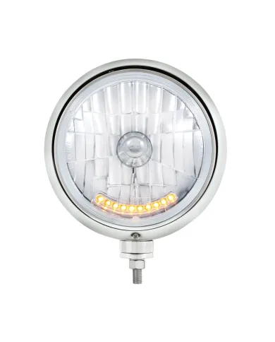 UP32655-Black Guide 682-C Style Headlight H4 Bulb With 10 Amber LED
