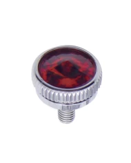 (2/CARD) CHROME 5mm C.B. MOUNTING BOLT W/ DIAM0ND - RED (2/CARD) CHROME 5mm C.B. MOUNTING BOLT W/ DIAM0ND - RED
