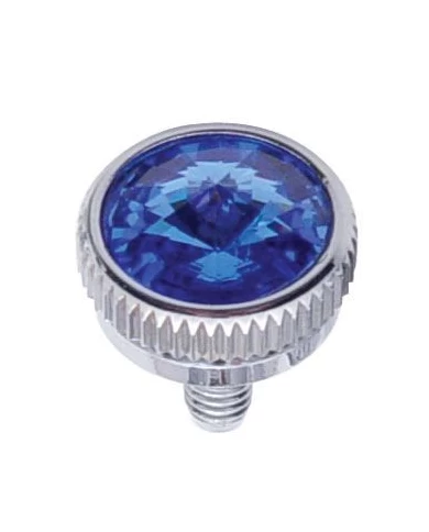 (2/CARD) CHROME 6mm C.B. MOUNTING BOLT W/ DIAM0ND - BLUE (2/CARD) CHROME 6mm C.B. MOUNTING BOLT W/ DIAM0ND - BLUE
