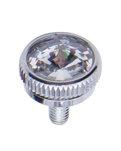 (2/CARD) CHROME 6mm C.B. MOUNTING BOLT W/ DIAM0ND - CLEAR (2/CARD) CHROME 6mm C.B. MOUNTING BOLT W/ DIAM0ND - CLEAR