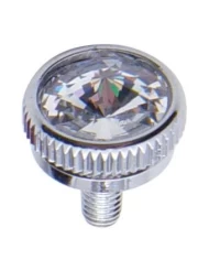 (2/CARD) CHROME 6mm C.B. MOUNTING BOLT W/ DIAM0ND - CLEAR