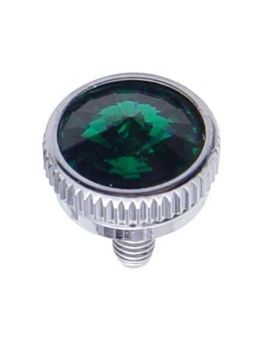 (2/CARD) CHROME 6mm C.B. MOUNTING BOLT W/ DIAM0ND - GREEN (2/CARD) CHROME 6mm C.B. MOUNTING BOLT W/ DIAM0ND - GREEN
