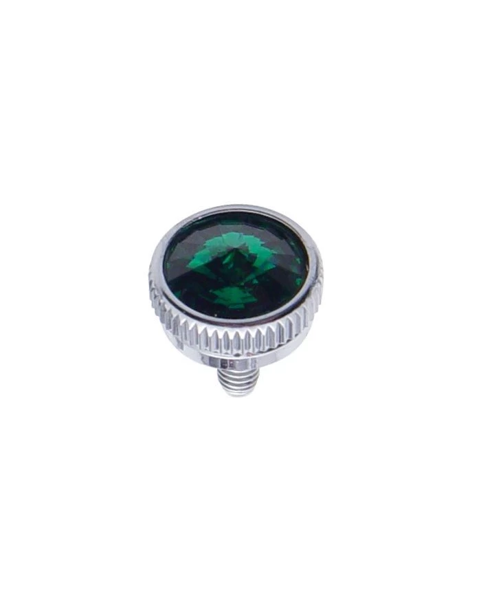 (2/CARD) CHROME 6mm C.B. MOUNTING BOLT W/ DIAM0ND - GREEN (2/CARD) CHROME 6mm C.B. MOUNTING BOLT W/ DIAM0ND - GREEN