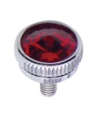 (2/CARD) CHROME 6mm C.B. MOUNTING BOLT W/ DIAM0ND - RED