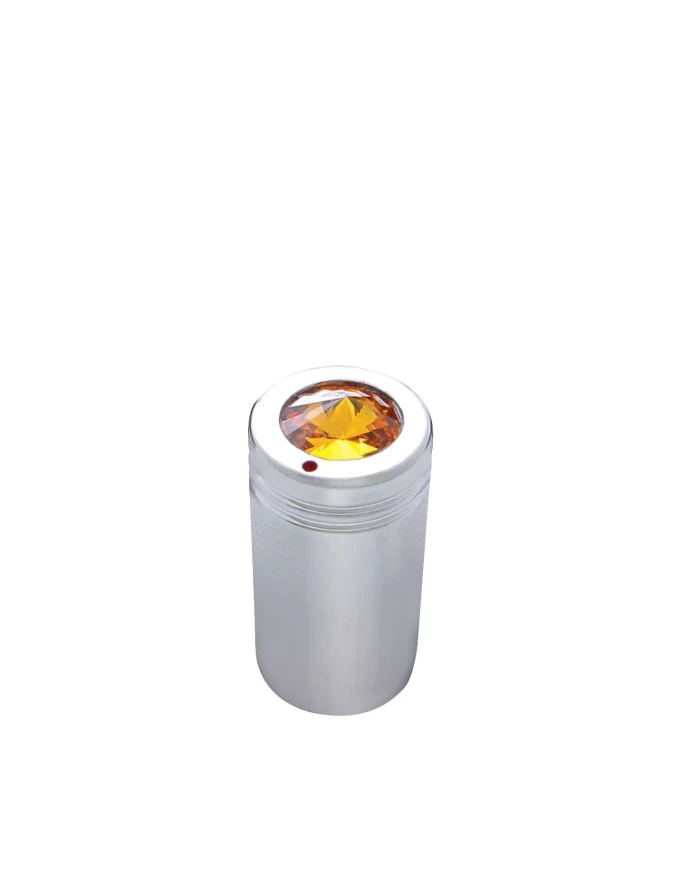 (2/CARD) CHROME C.B. KNOB W/ DIAMOND - AMBER