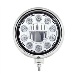 UP32659-Black Guide Headlight 11 LED Bulb - Chrome