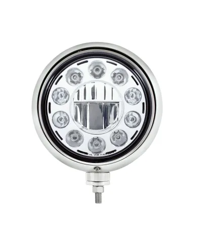 UP32659-Black Guide Headlight 11 LED Bulb - Chrome