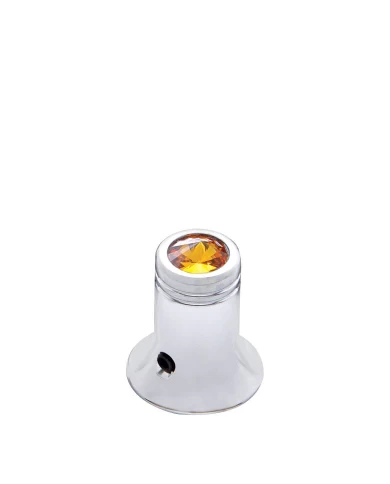 (CARD) CHROME C.B. CHANNEL KNOB W/ DIAMOND - AMBER (CARD) CHROME C.B. CHANNEL KNOB W/ DIAMOND - AMBER