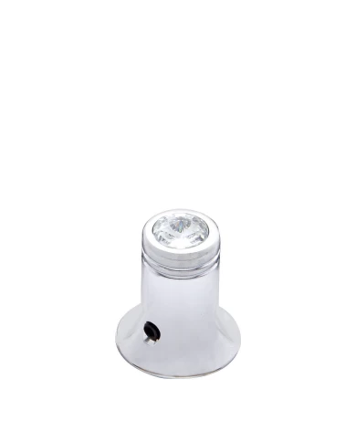 (CARD) CHROME C.B. CHANNEL KNOB W/ DIAMOND - CLEAR (CARD) CHROME C.B. CHANNEL KNOB W/ DIAMOND - CLEAR
