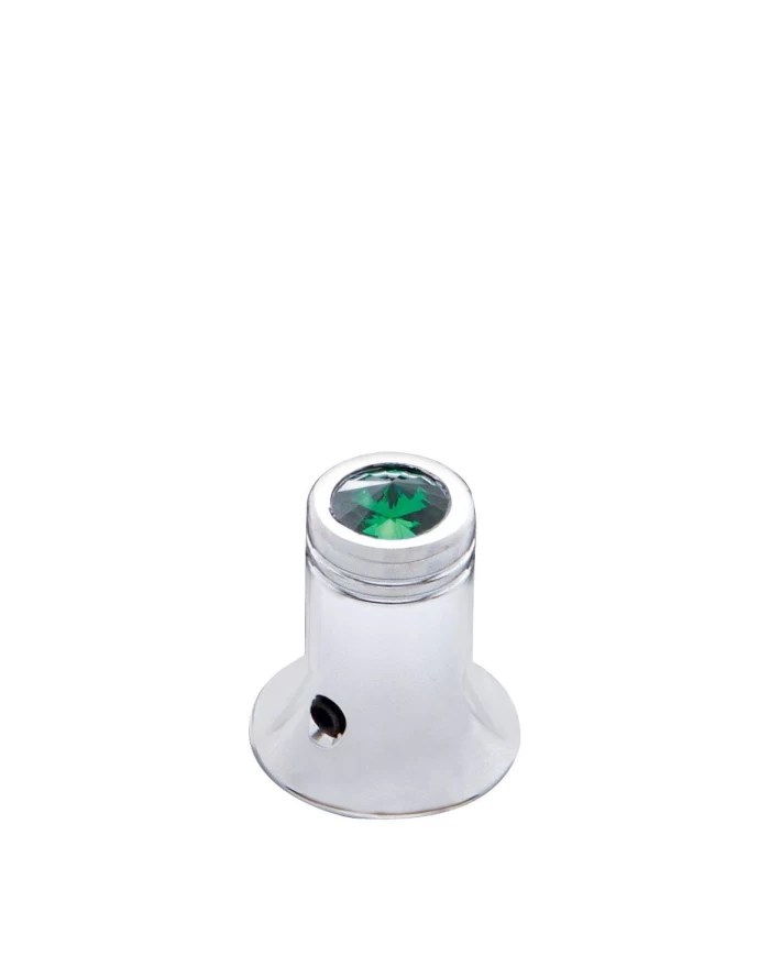 (CARD) CHROME C.B. CHANNEL KNOB W/ DIAMOND - GREEN