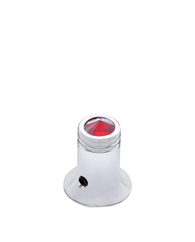 (CARD) CHROME C.B. CHANNEL KNOB W/ DIAMOND - RED (CARD) CHROME C.B. CHANNEL KNOB W/ DIAMOND - RED