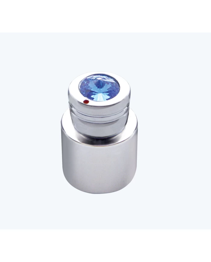 (CARD) CHROME C.B. ON/OFF/VOLUME/SQUELCH KNOB W/ DIAMOND - BLUE