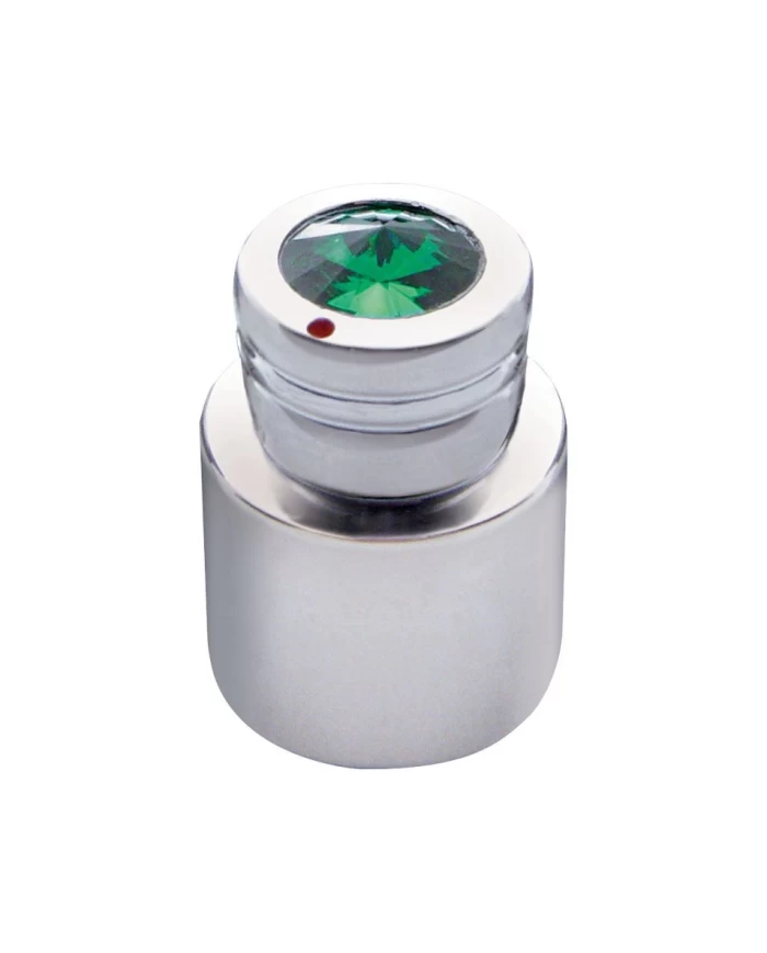 (CARD) CHROME C.B. ON/OFF/VOLUME/SQUELCH KNOB W/ DIAMOND - GREEN