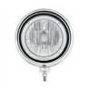 UP32663-Black Guide Headlight 9007 Bulb With White LED Halo Rim