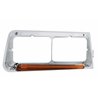 UP32703-24 LED Headlight Bezel With GloLight For 1989-2009 Freightliner FLD - Passenger - Amber Lens