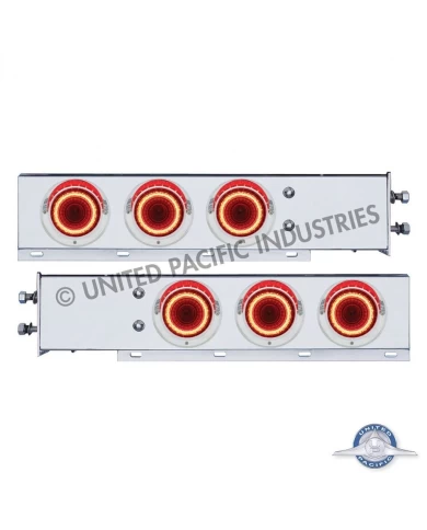 (2/BULK) S.S. SPRING LOADED REAR LIGHT BAR W/ SIX 23 RED LED 4" MIRAGE LIGHT W/ VISOR - RED LED/CLEAR LENS (2 1/2" B.P.) (2/BULK) S.S. SPRING LOADED REAR LIGHT BAR W/ SIX 23 RED LED 4" MIRAGE LIGHT W/ VISOR - RED LED/CLEAR LENS (2 1/2" B.P.)