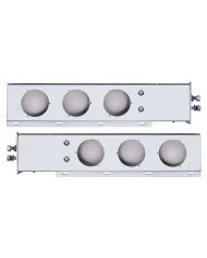 (2/BULK) ECONOMY 430 S.S. SPRING LOADED REAR LIGHT BAR W/ SIX 4" ROUND LIGHT CUTOUTS - 2" B.P.