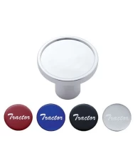 (CARD) CHROME ALUMINUM AIR VALVE KNOB WITH TRACTOR GLOSSY STICKER - BLACK, BLUE, RED AND SILVER (CARD) CHROME ALUMINUM AIR VALVE KNOB WITH TRACTOR GLOSSY STICKER - BLACK, BLUE, RED AND SILVER