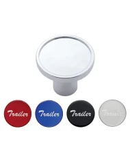 (CARD) CHROME ALUMINUM AIR VALVE KNOB WITH TRAILER GLOSSY STICKER - BLACK, BLUE, RED AND SILVER