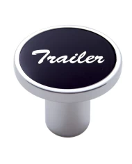 (CARD) CHROME AIR VALVE KNOB W/ "TRAILER" ALUMINUM STICKER - BLACK