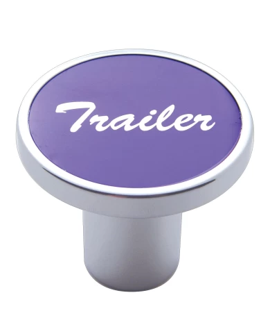 (CARD) CHROME AIR VALVE KNOB W/ "TRAILER" ALUMINUM STICKER - PURPLE (CARD) CHROME AIR VALVE KNOB W/ "TRAILER" ALUMINUM STICKER - PURPLE
