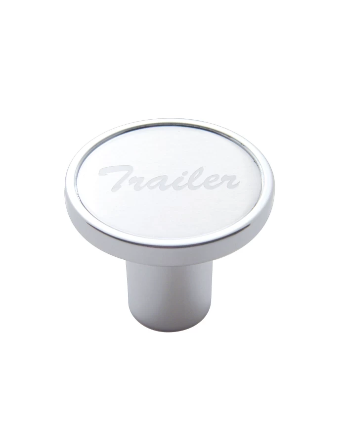 (CARD) CHROME AIR VALVE KNOB W/ "TRAILER" ALUMINUM STICKER - SILVER
