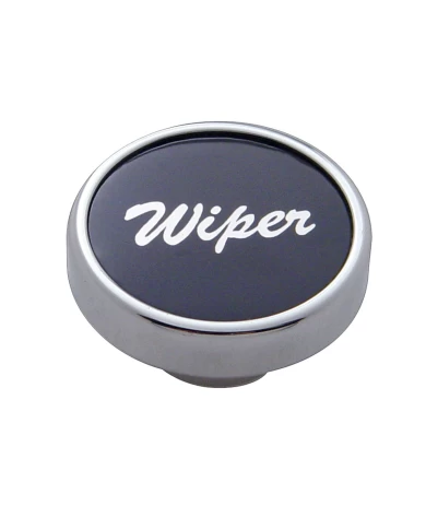 (CARD) CHROME DASH KNOB W/ ALUMINUM "WIPER" STICKER - BLACK (CARD) CHROME DASH KNOB W/ ALUMINUM "WIPER" STICKER - BLACK