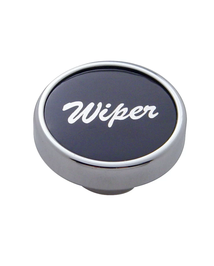 (CARD) CHROME DASH KNOB W/ ALUMINUM "WIPER" STICKER - BLACK