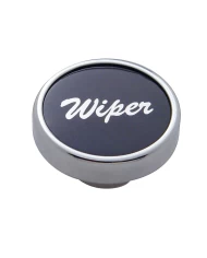 (CARD) CHROME DASH KNOB W/ ALUMINUM "WIPER" STICKER - BLACK