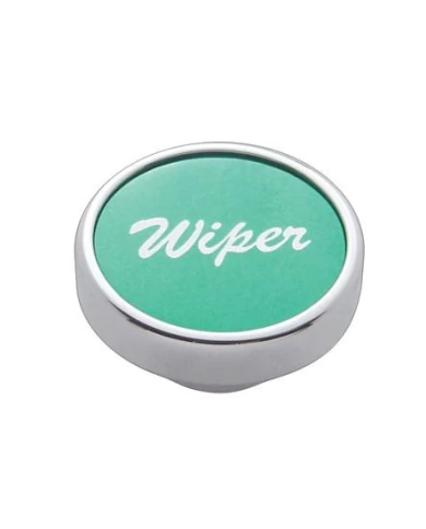 (CARD) CHROME DASH KNOB W/ ALUMINUM "WIPER" STICKER - GREEN (CARD) CHROME DASH KNOB W/ ALUMINUM "WIPER" STICKER - GREEN