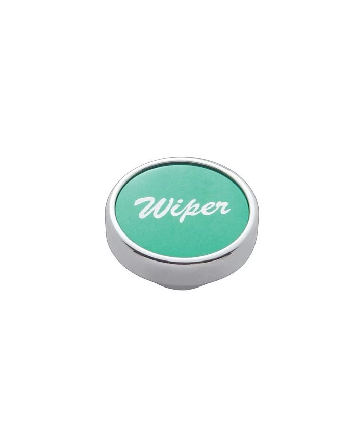 (CARD) CHROME DASH KNOB W/ ALUMINUM "WIPER" STICKER - GREEN