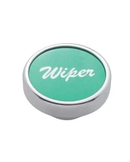(CARD) CHROME DASH KNOB W/ ALUMINUM "WIPER" STICKER - GREEN