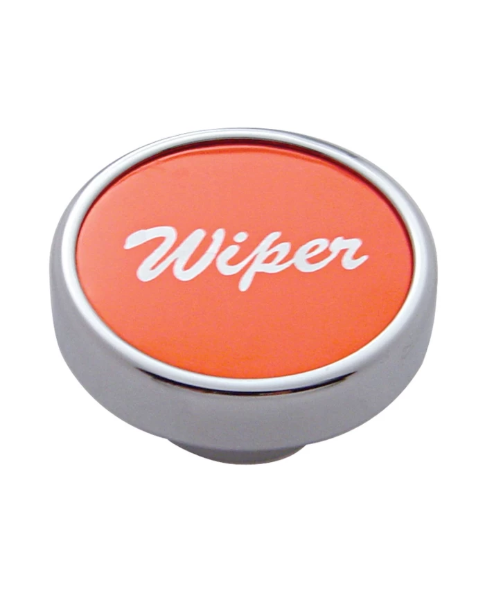 (CARD) CHROME DASH KNOB W/ ALUMINUM "WIPER" STICKER - RED