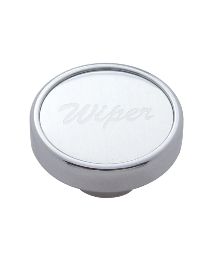 (CARD) CHROME DASH KNOB W/ ALUMINUM "WIPER" STICKER - SILVER