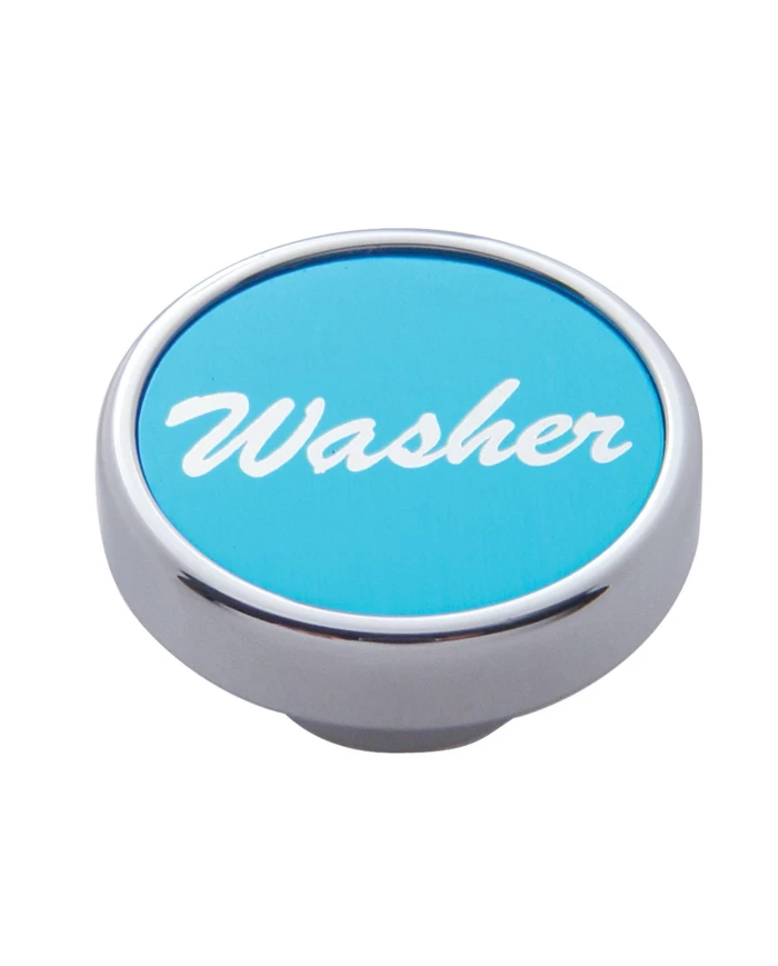(CARD) CHROME DASH KNOB W/ ALUMINUM "WASHER" STICKER - BLUE